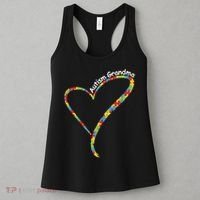 Autism Grandma Autism Awareness Puzzle Piece Heart Women's Tank Top thumb 3