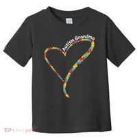 Autism Grandma Autism Awareness Puzzle Piece Heart Toddler T-Shirt thumb 0
