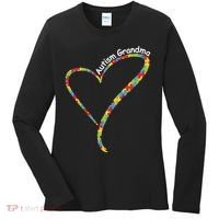 Autism Grandma Autism Awareness Puzzle Piece Heart Women's Long Sleeve Shirt thumb 0