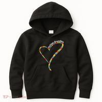 Autism Grandma Autism Awareness Puzzle Piece Heart Kids Hoodie thumb 0