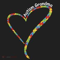 Autism Grandma Autism Awareness Puzzle Piece Heart Kids Long Sleeve Plaid Pajama Set thumb 2