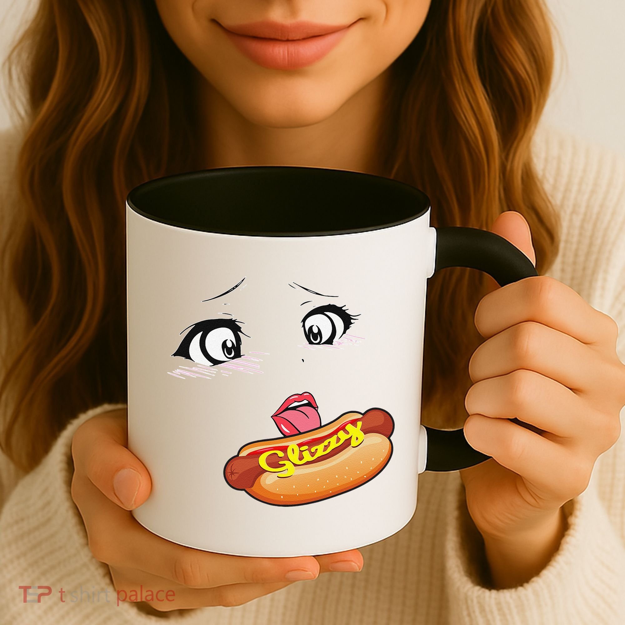 Anime Girl Ahegao Glizzy Hotdog Coffee Mug