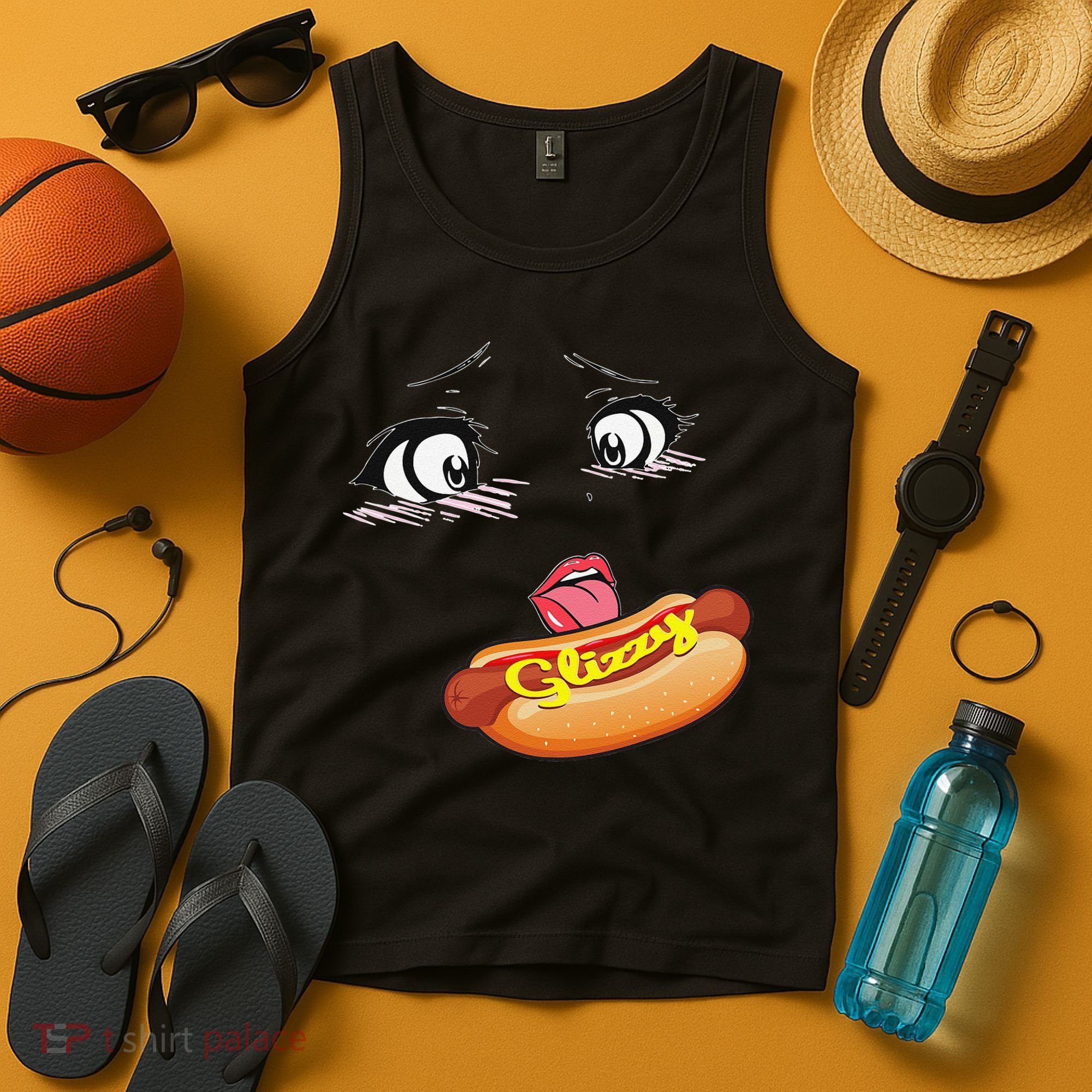 Anime Girl Ahegao Glizzy Hotdog Tank Top
