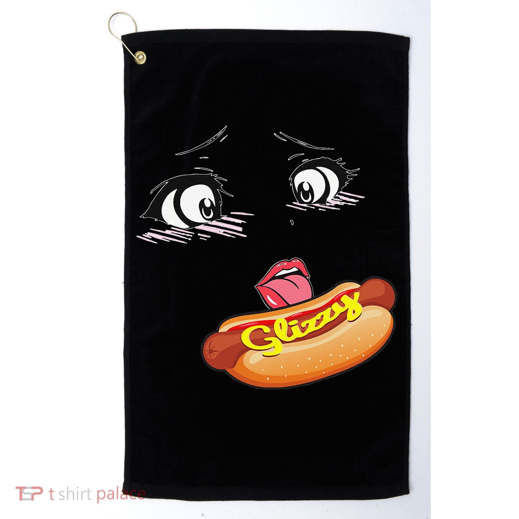 Anime Girl Ahegao Glizzy Hotdog Golf Towel