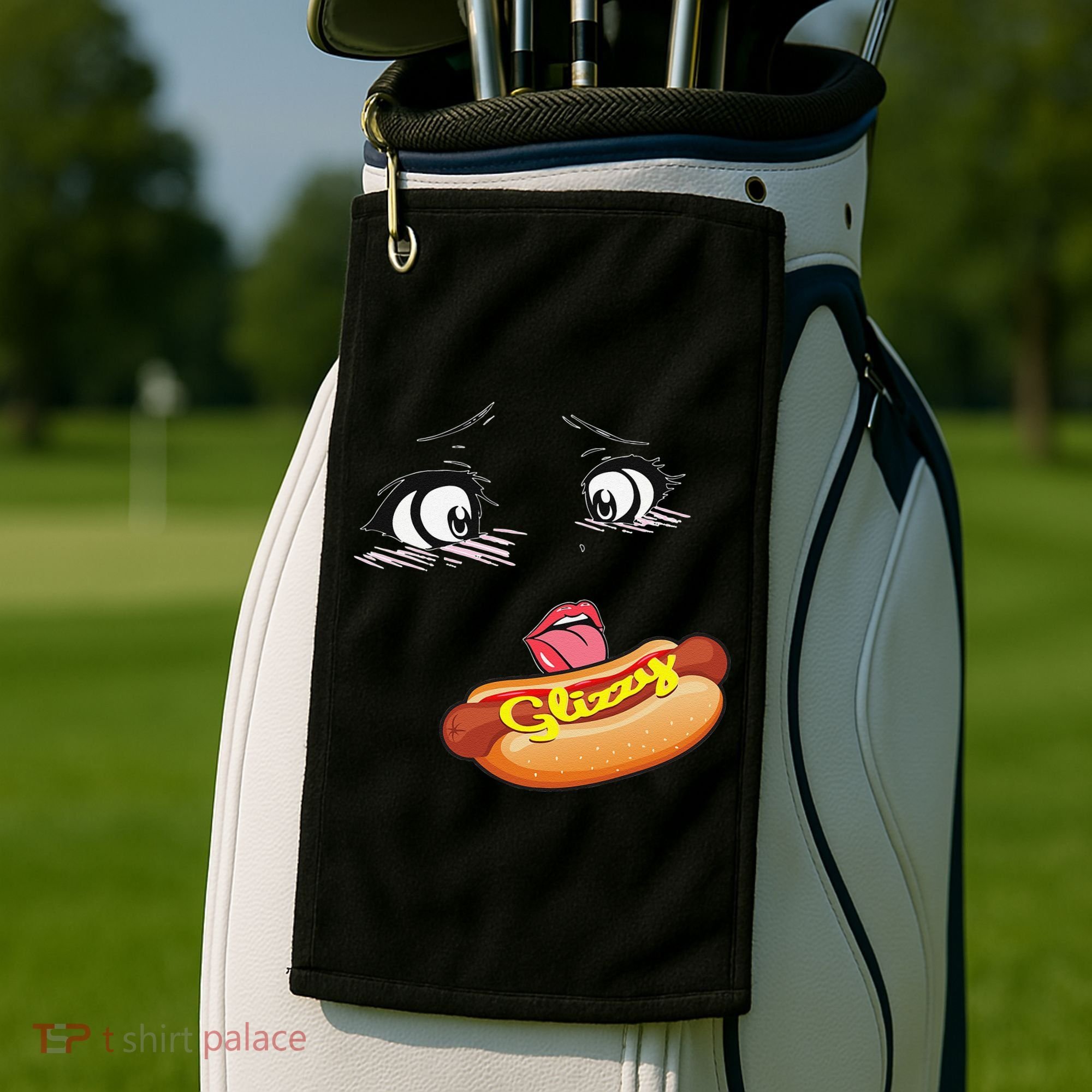 Anime Girl Ahegao Glizzy Hotdog Golf Towel