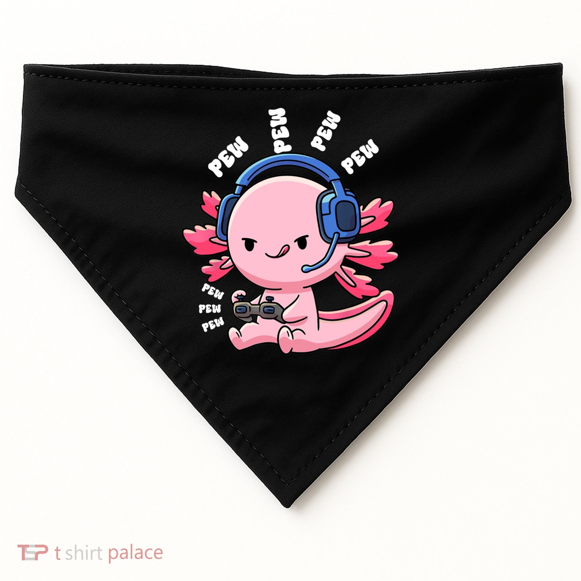 Axolotl Gaming Anime Video Game Pew Gamer Great Gift USA-Made Doggie Bandana