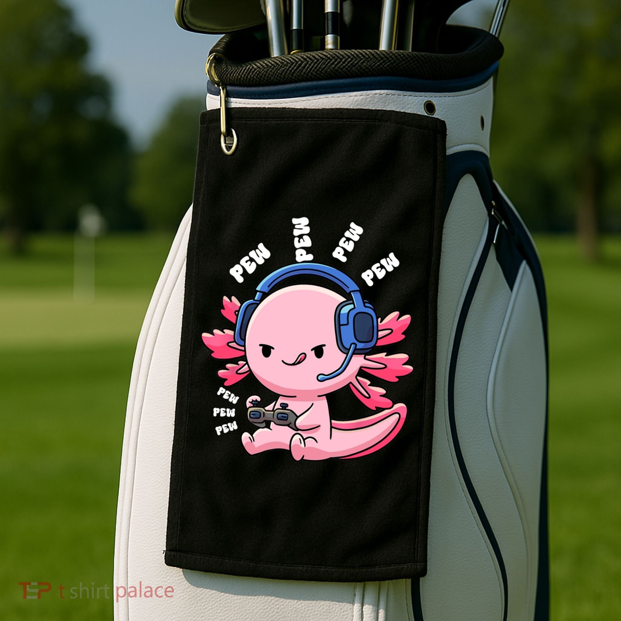 Axolotl Gaming Anime Video Game Pew Gamer Great Gift Golf Towel