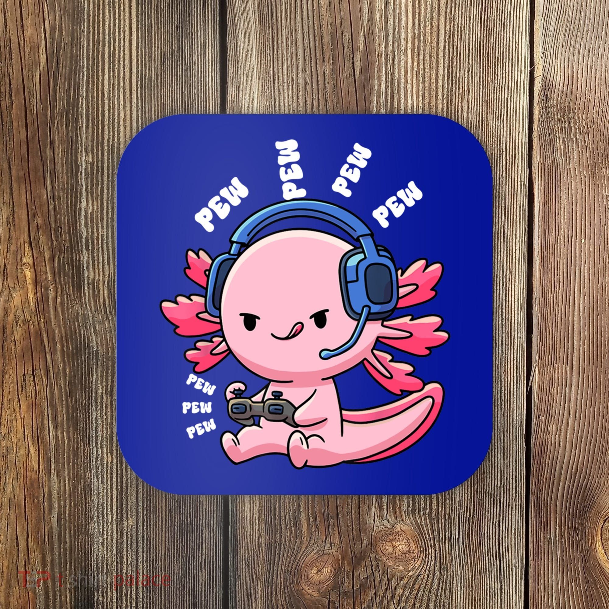 Axolotl Gaming Anime Video Game Pew Gamer Great Gift Coaster