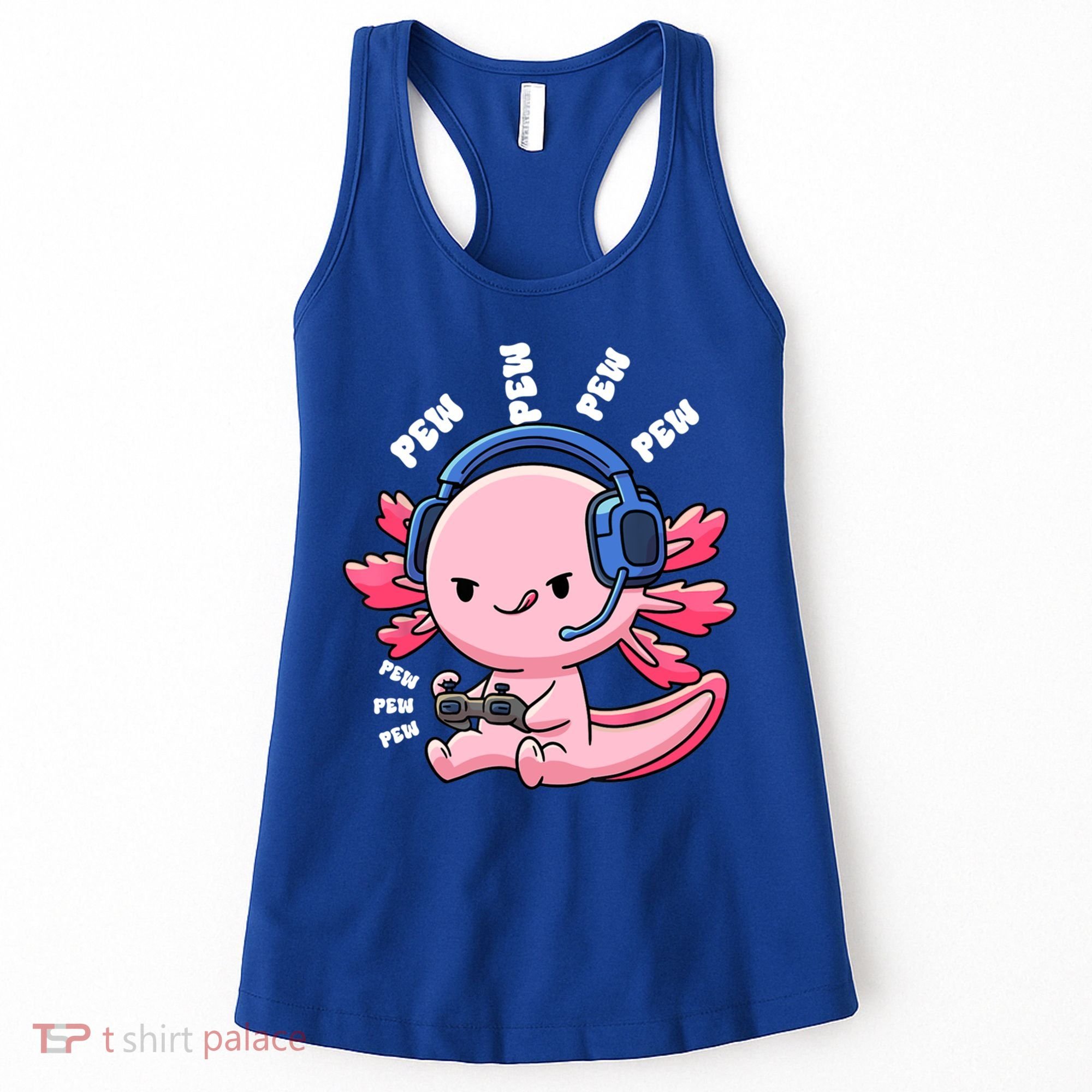 Axolotl Gaming Anime Video Game Pew Gamer Great Gift Women's Tank Top