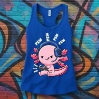 Axolotl Gaming Anime Video Game Pew Gamer Great Gift Women's Tank Top thumb 3
