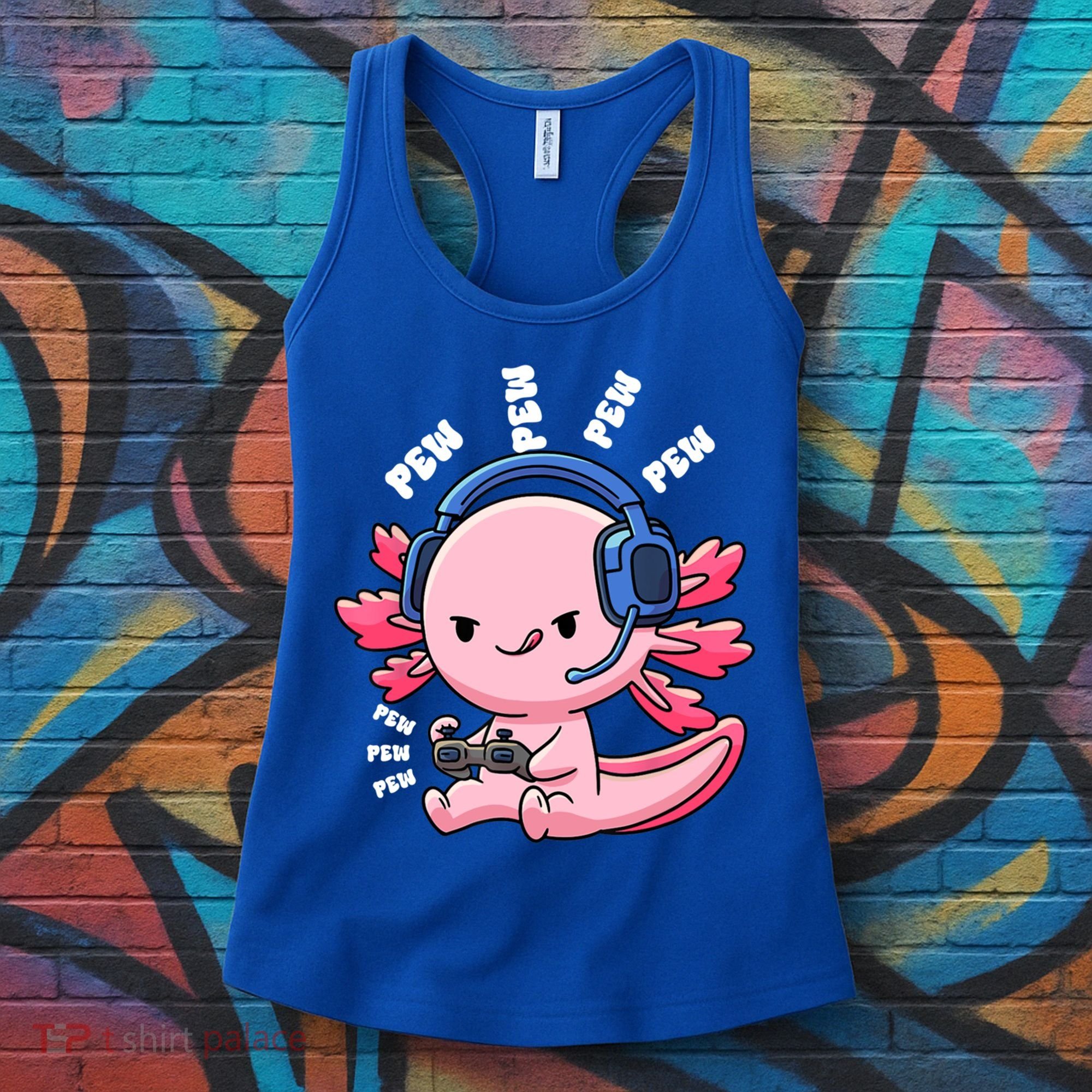 Axolotl Gaming Anime Video Game Pew Gamer Great Gift Women's Tank Top
