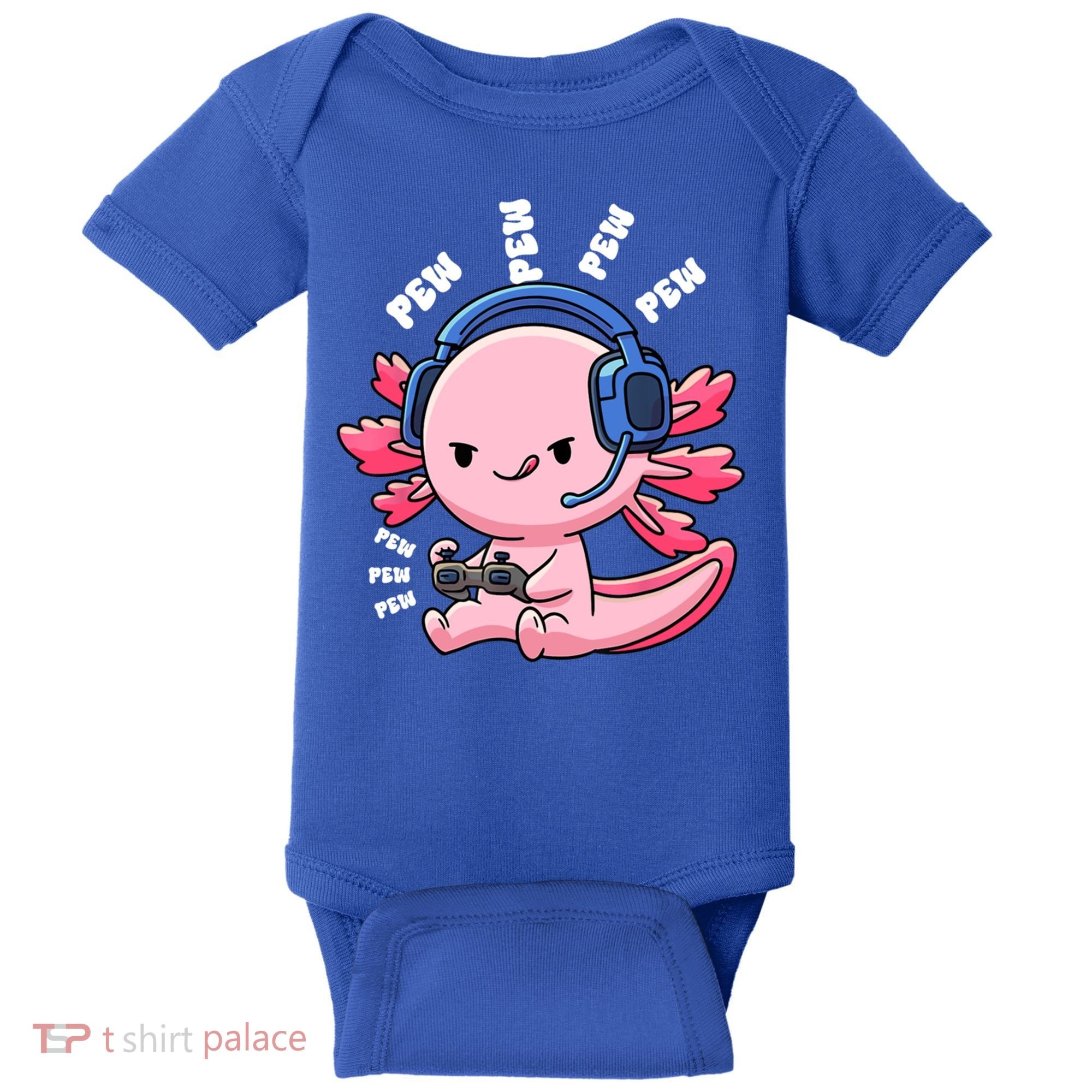 Axolotl Gaming Anime Video Game Pew Gamer Great Gift Baby Bodysuit