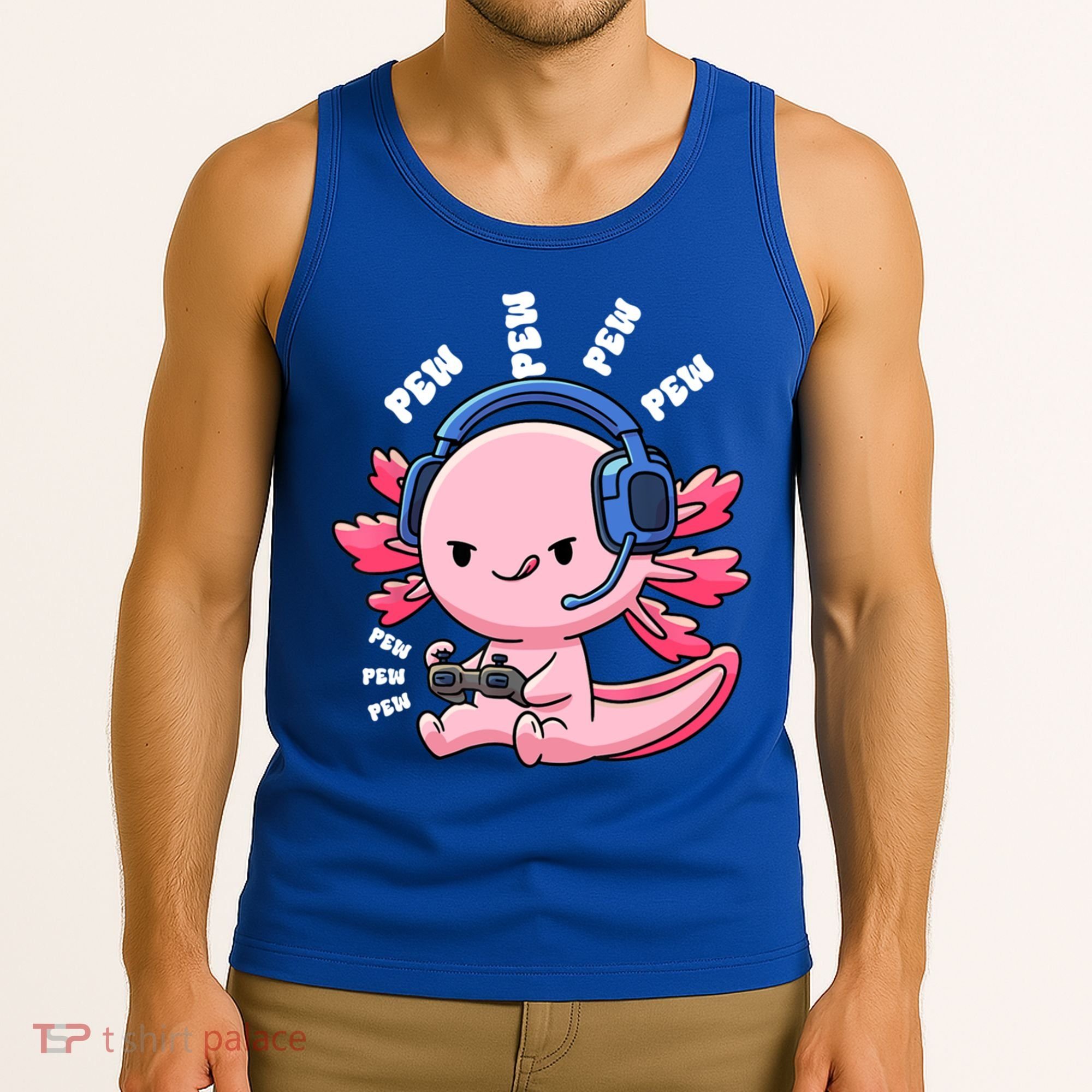 Axolotl Gaming Anime Video Game Pew Gamer Great Gift Tank Top