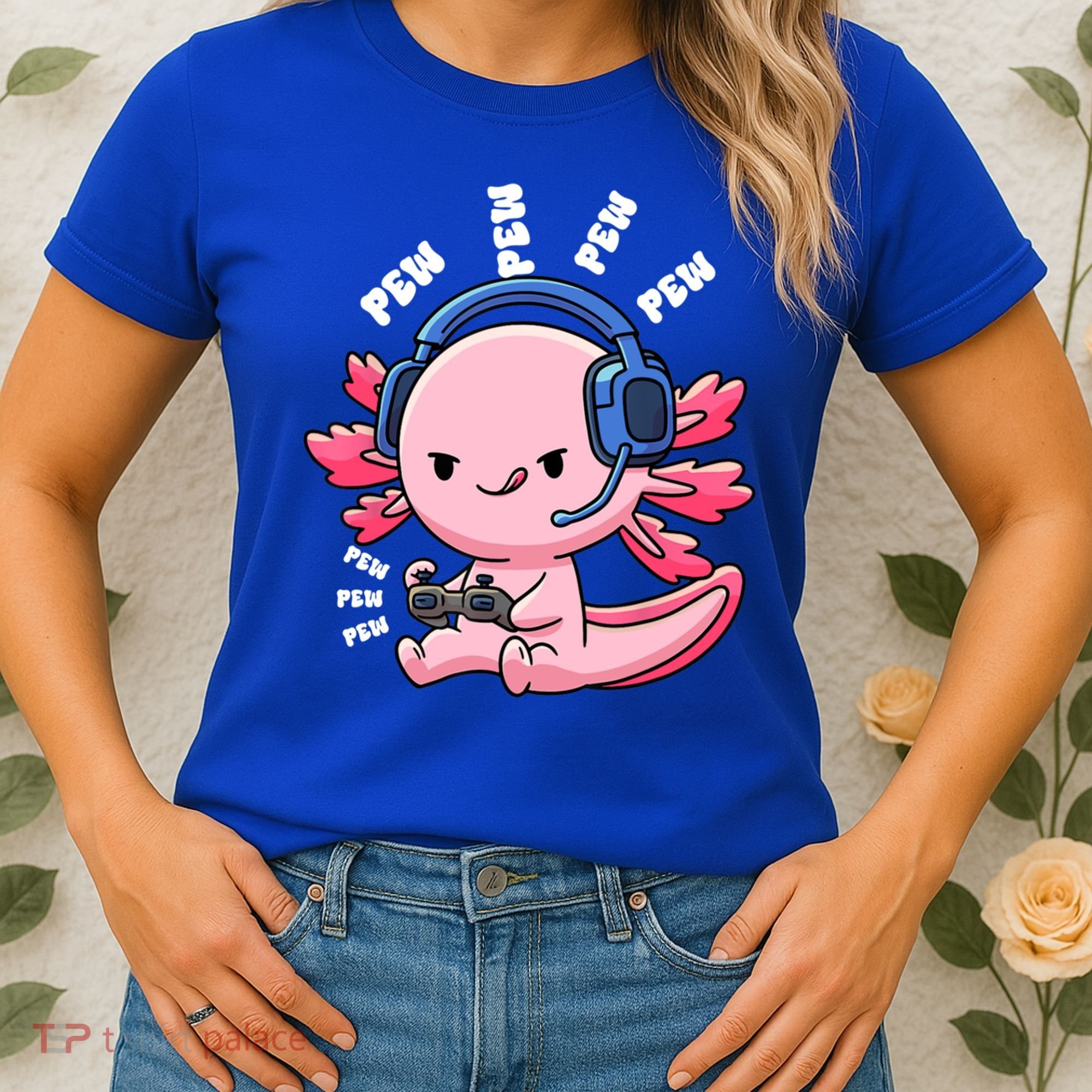 Axolotl Gaming Anime Video Game Pew Gamer Great Gift Women's T-Shirt