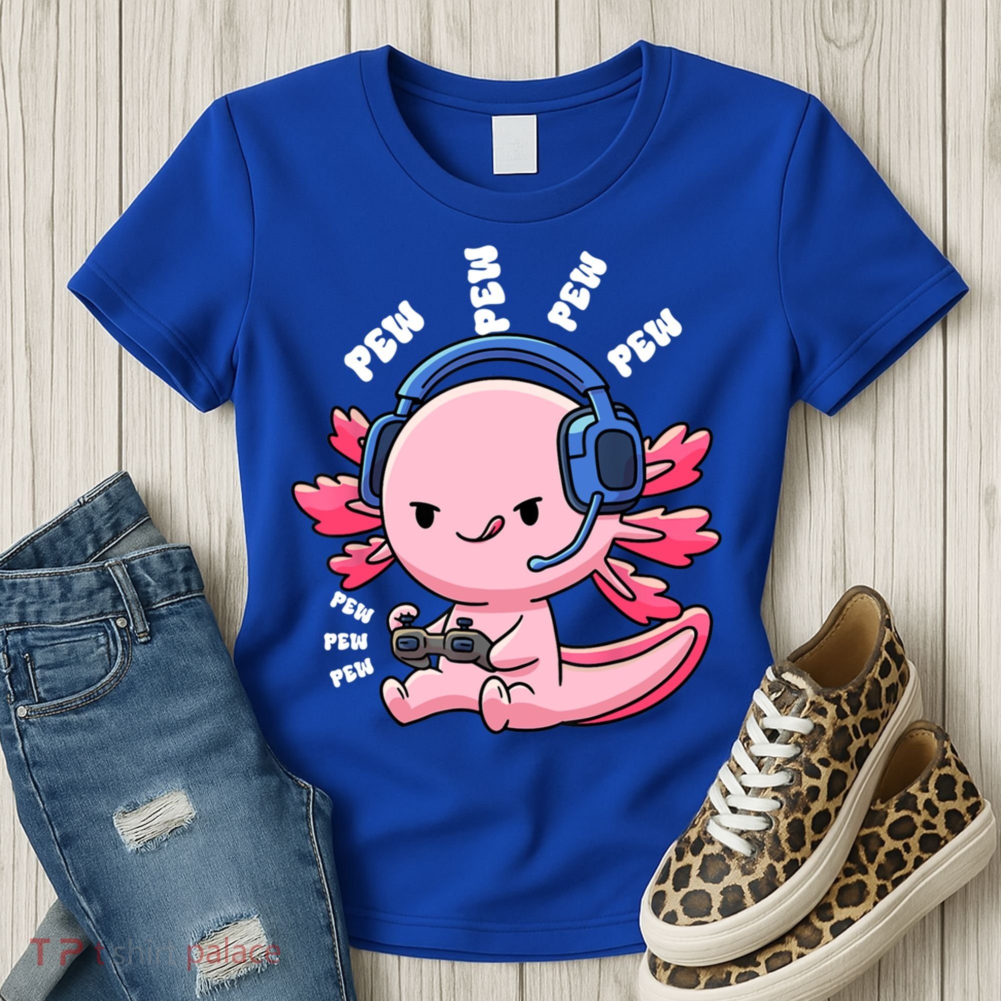 Axolotl Gaming Anime Video Game Pew Gamer Great Gift Women's T-Shirt