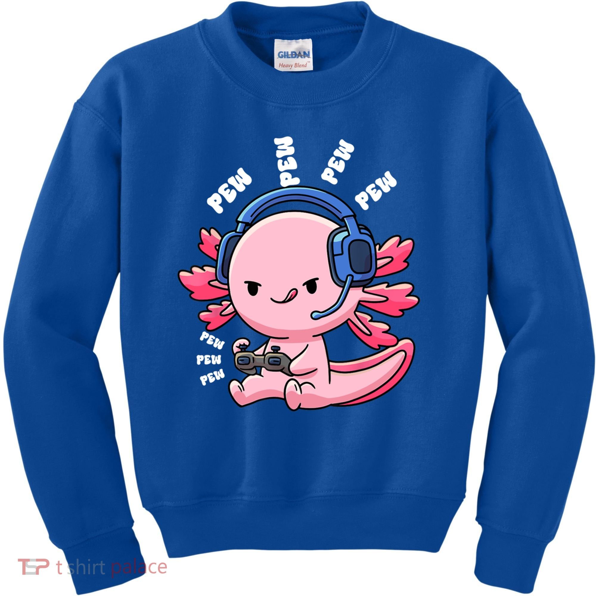 Axolotl Gaming Anime Video Game Pew Gamer Great Gift Kids Sweatshirt