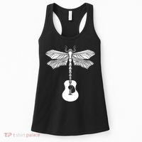 Acoustic Guitar Artistic Dragonfly Music & Musician Vitnage Women's Tank Top thumb 0