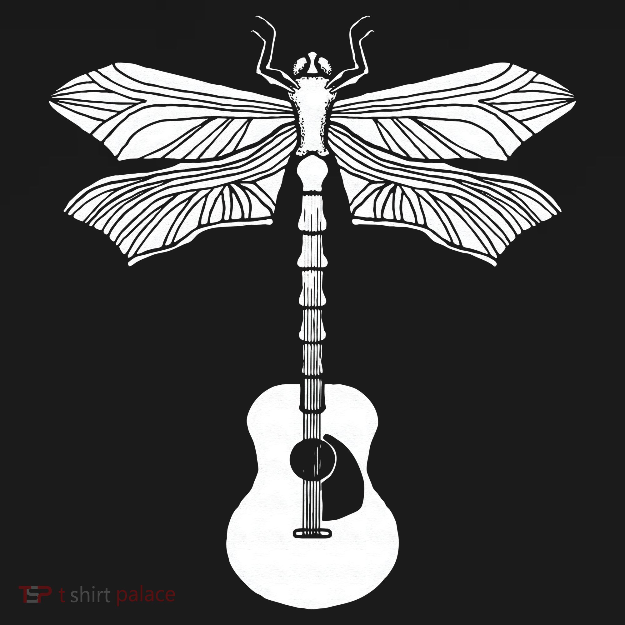 Acoustic Guitar Artistic Dragonfly Music & Musician Vitnage Women's Tank Top