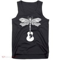 Acoustic Guitar Artistic Dragonfly Music & Musician Vitnage Tank Top thumb 0