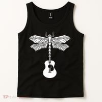Acoustic Guitar Artistic Dragonfly Music & Musician Vitnage Tank Top thumb 2
