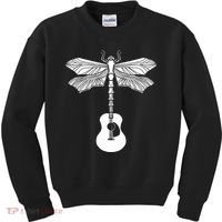 Acoustic Guitar Artistic Dragonfly Music & Musician Vitnage Kids Sweatshirt thumb 0