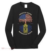 American Grown Barbadian Roots Barbados Flag Long Sleeve Shirt thumb 0