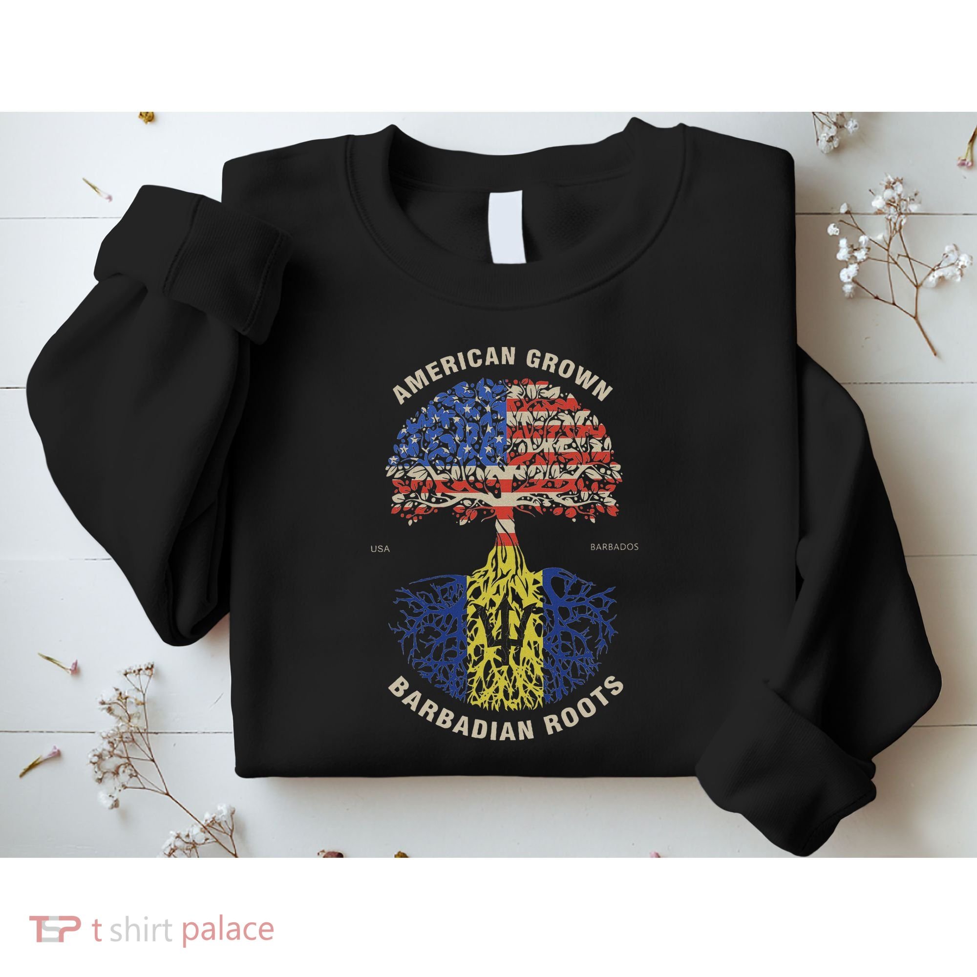 American Grown Barbadian Roots Barbados Flag Sweatshirt