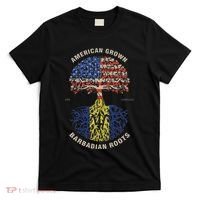 American Grown Barbadian Roots Barbados Flag T-Shirt thumb 0