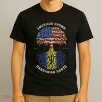 American Grown Barbadian Roots Barbados Flag T-Shirt thumb 3