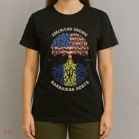 American Grown Barbadian Roots Barbados Flag T-Shirt thumb 4