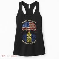 American Grown Barbadian Roots Barbados Flag Women's Tank Top thumb 0