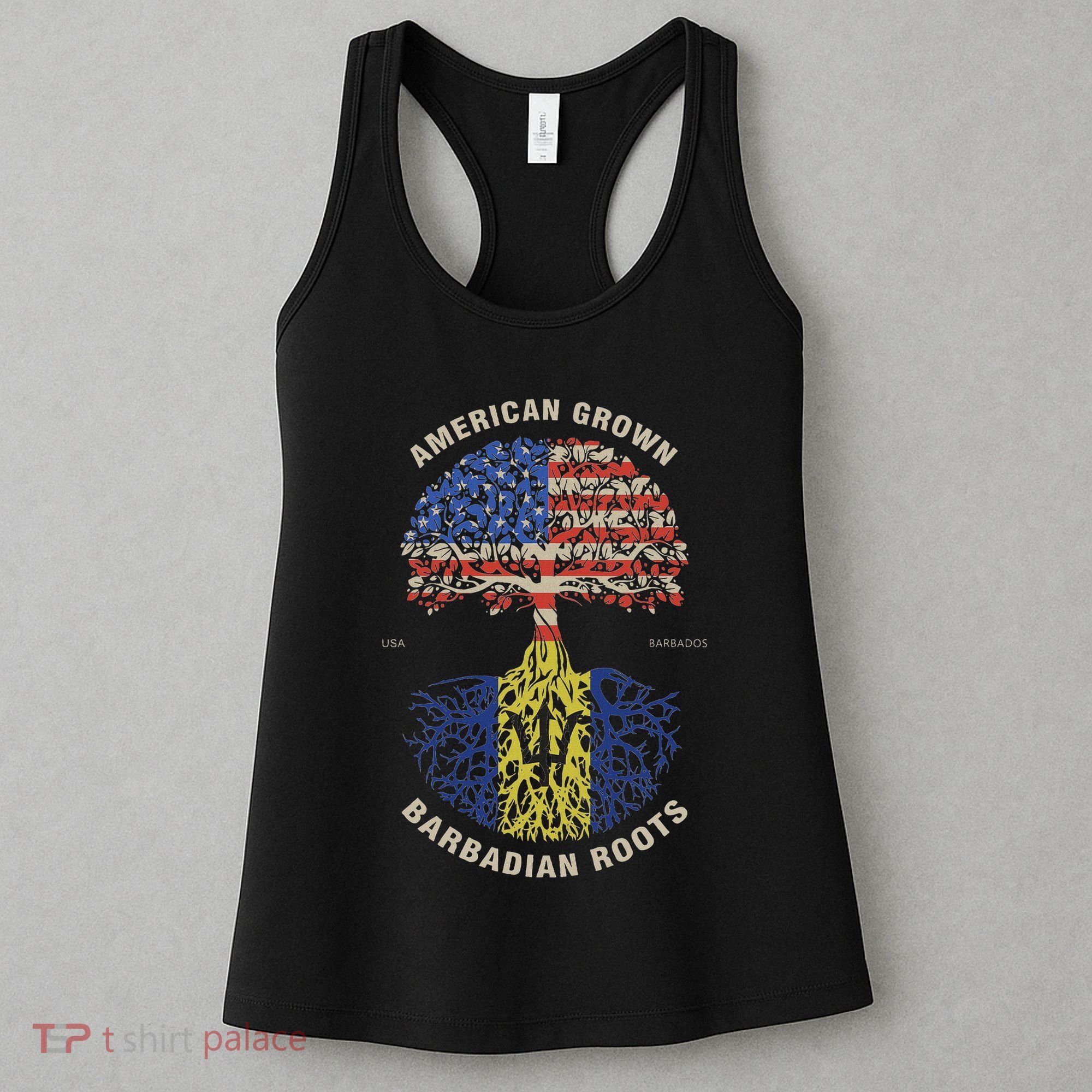 American Grown Barbadian Roots Barbados Flag Women's Tank Top