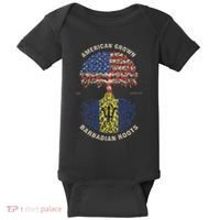 American Grown Barbadian Roots Barbados Flag Baby Bodysuit thumb 0