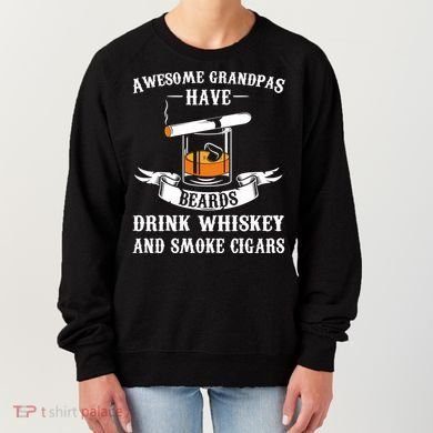 Awesome Grandpa's Beards Whiskey And Cigars Cigars Meaningful Gift Women's Sweatshirt