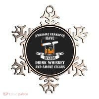 Awesome Grandpa's Beards Whiskey And Cigars Cigars Meaningful Gift Ornament thumb 0