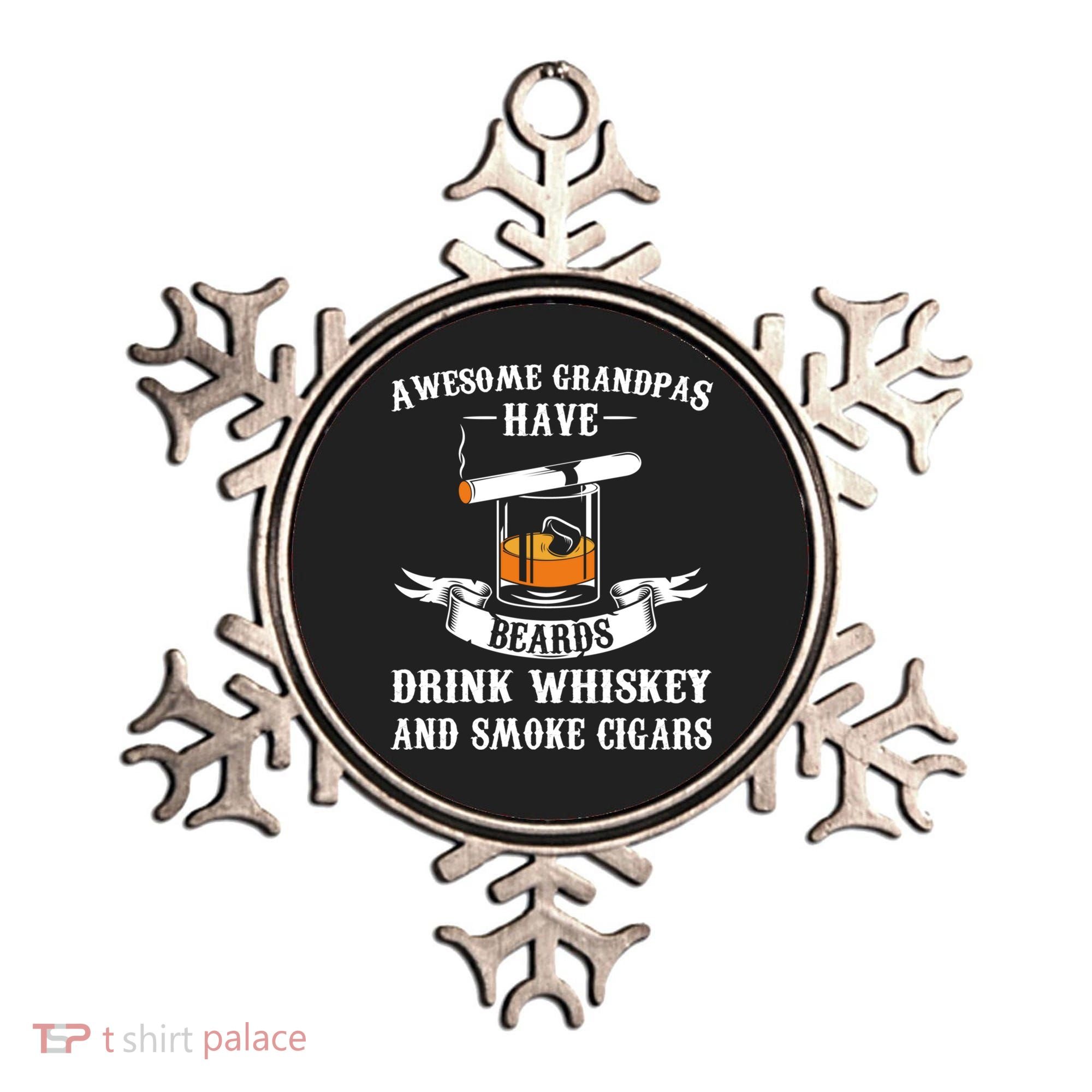 Awesome Grandpa's Beards Whiskey And Cigars Cigars Meaningful Gift Ornament