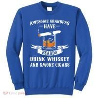 Awesome Grandpa's Beards Whiskey And Cigars Cigars Meaningful Gift Sweatshirt thumb 0