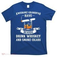 Awesome Grandpa's Beards Whiskey And Cigars Cigars Meaningful Gift T-Shirt thumb 0
