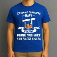 Awesome Grandpa's Beards Whiskey And Cigars Cigars Meaningful Gift T-Shirt thumb 3