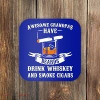 Awesome Grandpa's Beards Whiskey And Cigars Cigars Meaningful Gift Coaster thumb 0
