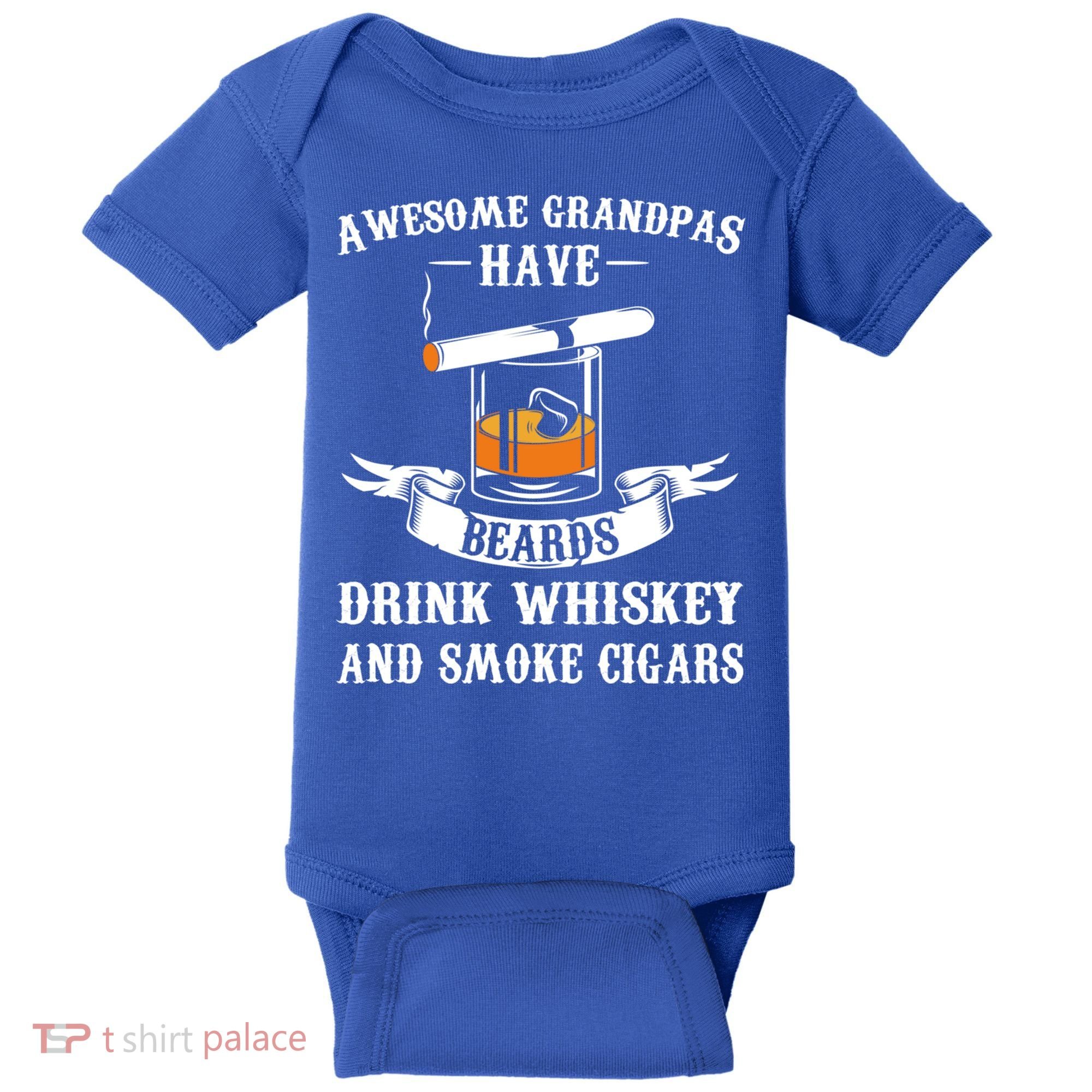 Awesome Grandpa's Beards Whiskey And Cigars Cigars Meaningful Gift Baby Bodysuit