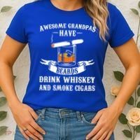 Awesome Grandpa's Beards Whiskey And Cigars Cigars Meaningful Gift Women's T-Shirt thumb 2