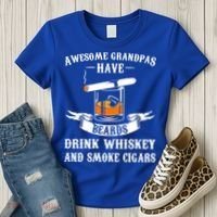 Awesome Grandpa's Beards Whiskey And Cigars Cigars Meaningful Gift Women's T-Shirt thumb 3