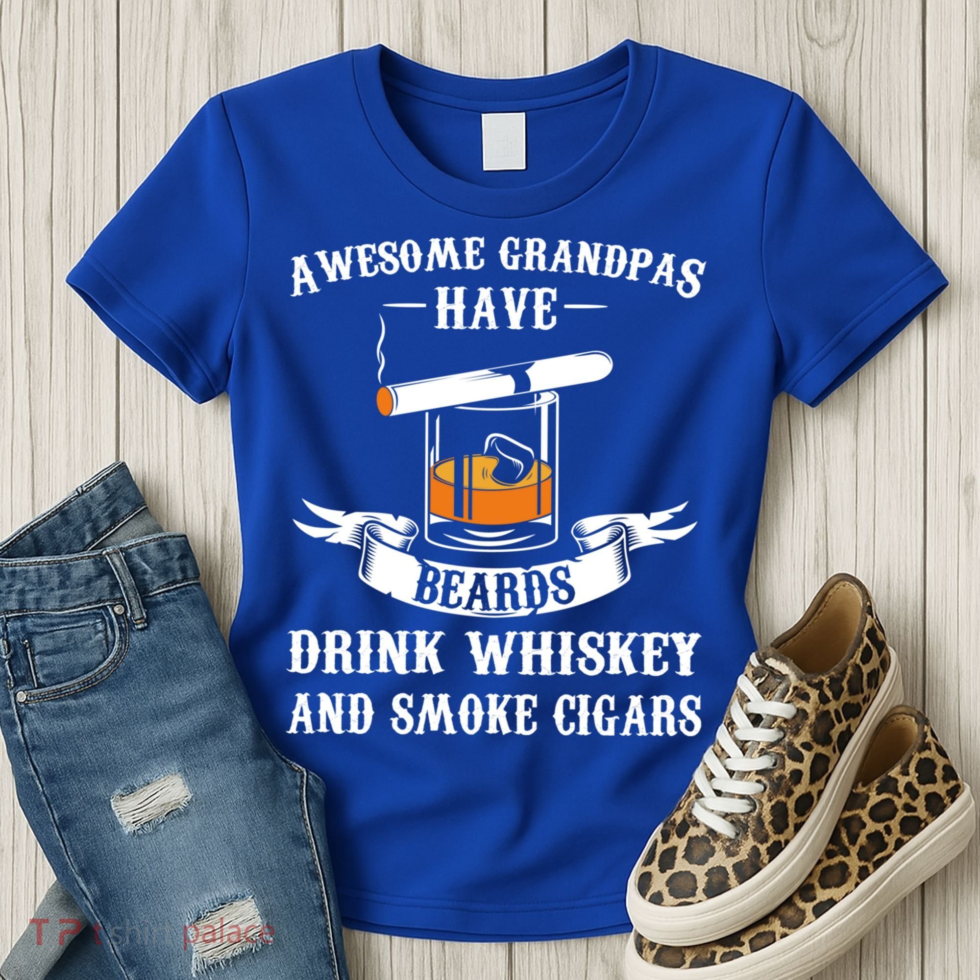 Awesome Grandpa's Beards Whiskey And Cigars Cigars Meaningful Gift Women's T-Shirt