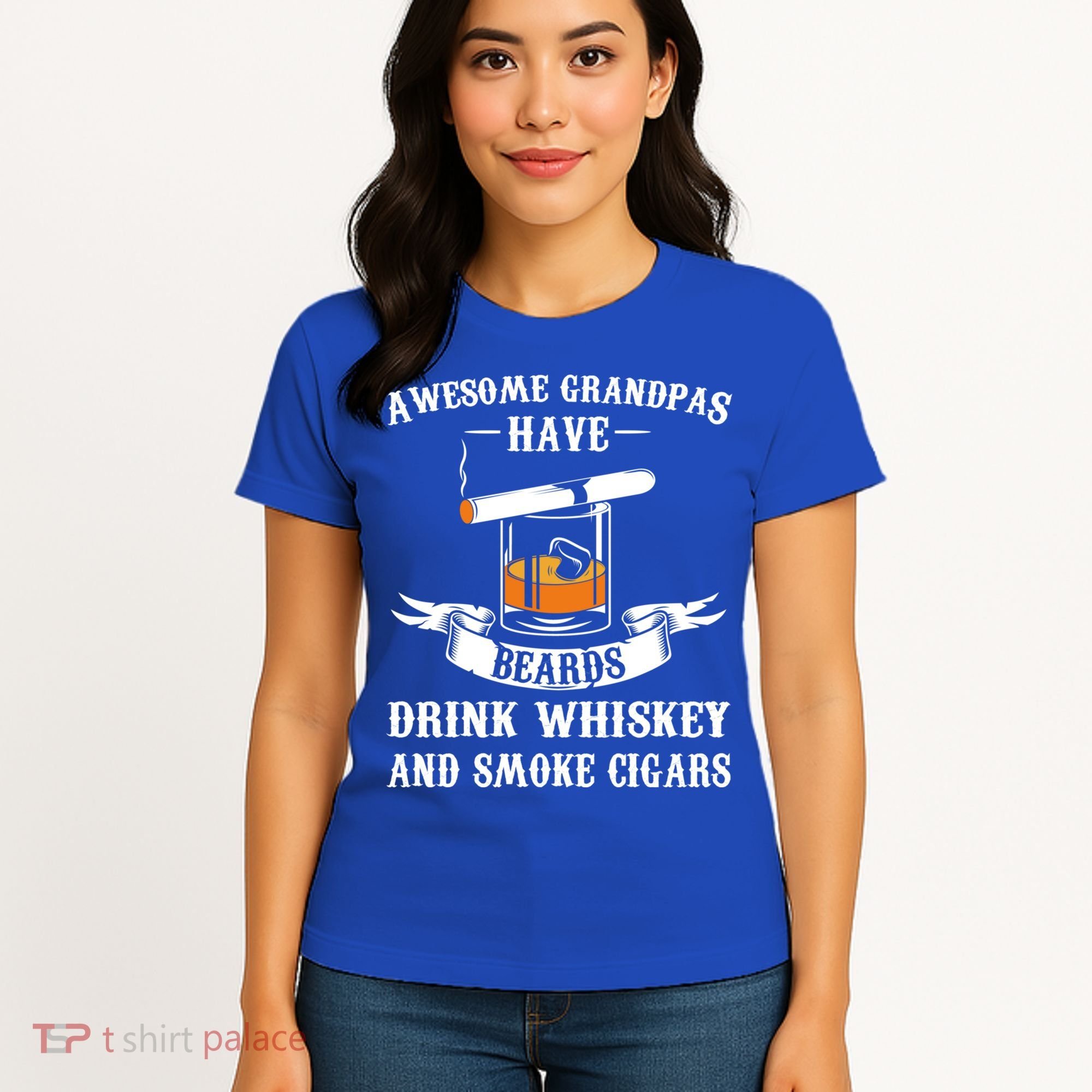 Awesome Grandpa's Beards Whiskey And Cigars Cigars Meaningful Gift Women's T-Shirt