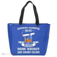 Awesome Grandpa's Beards Whiskey And Cigars Cigars Meaningful Gift Tote Bag thumb 0