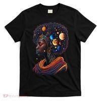Afro Galactic Beauty Queen Pride Woman Space Black History T-Shirt thumb 0