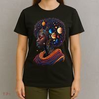 Afro Galactic Beauty Queen Pride Woman Space Black History T-Shirt thumb 4
