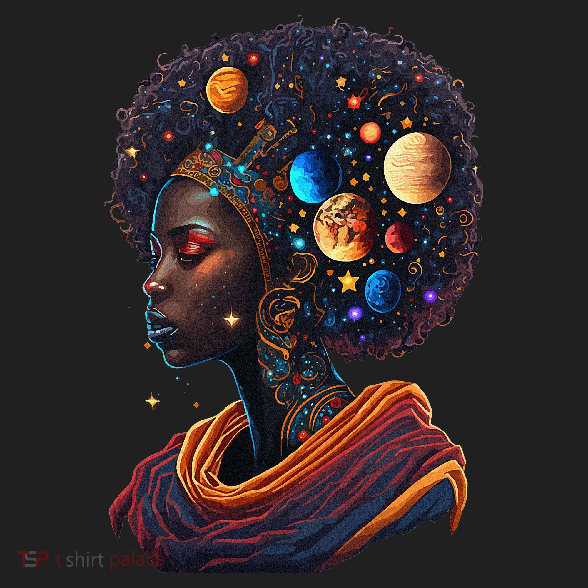 Afro Galactic Beauty Queen Pride Woman Space Black History Beanie