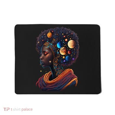 Afro Galactic Beauty Queen Pride Woman Space Black History Mousepad